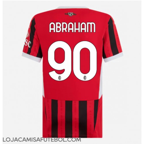 Camisa de Futebol AC Milan Tammy Abraham #90 Equipamento Principal Mulheres 2024-25 Manga Curta